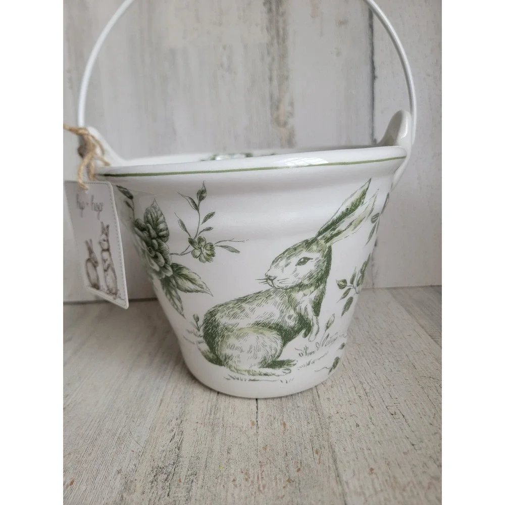 Maxcera green floral Easter Hip Hop bucket spring flower home decor‎ unique